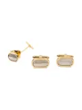 Christian Dior Pre-Owned 1990s logo-engraved cufflinks set - Gold