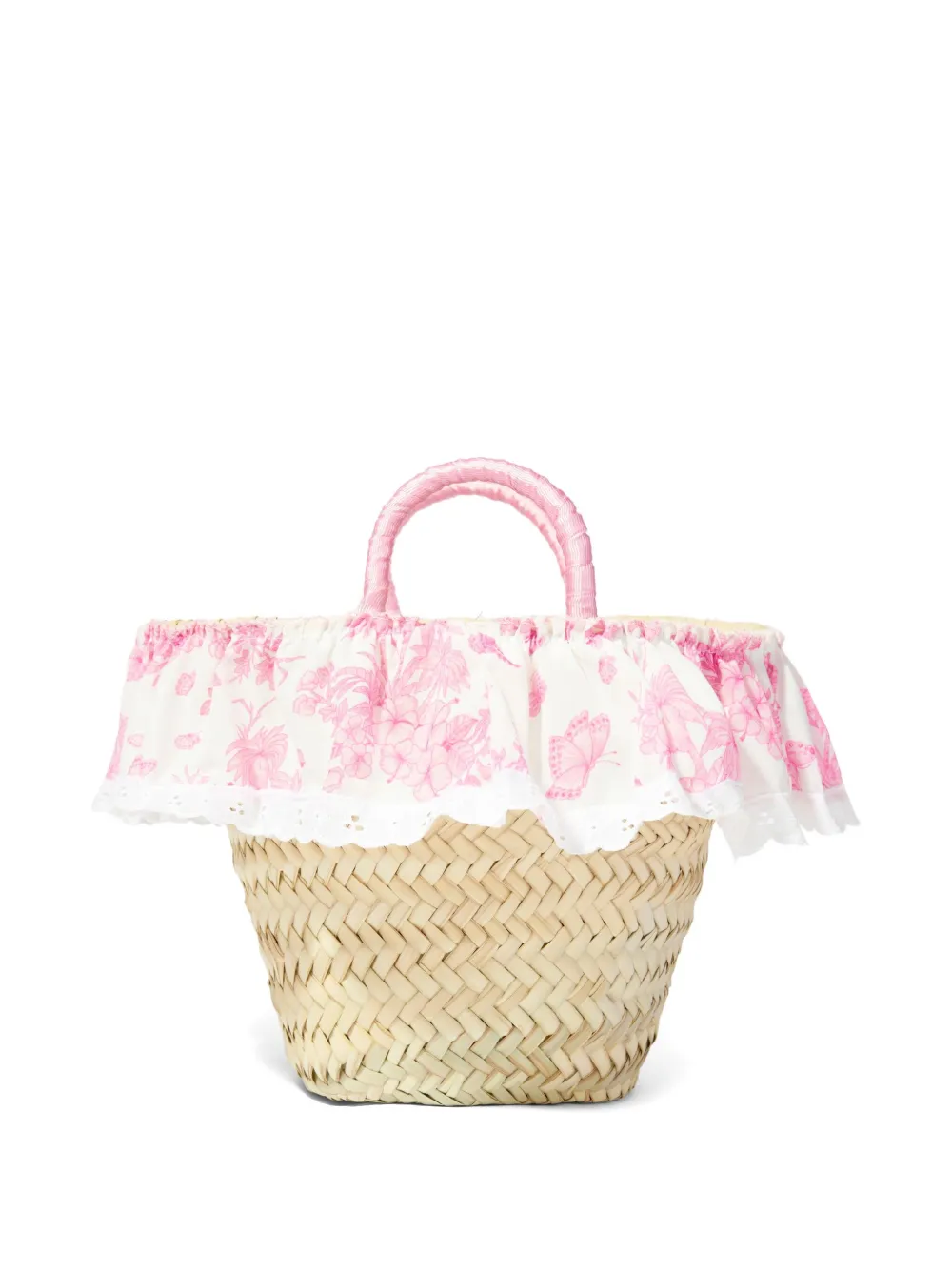 SELINIACTION KIDS floral-print ruffled straw bag | Pink | Image 1