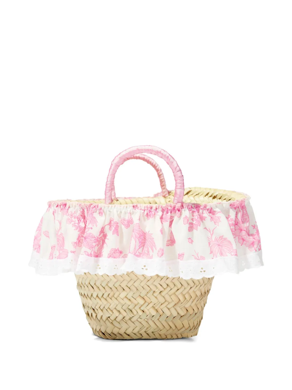SELINIACTION KIDS floral-print ruffled straw bag | Beach Bags | Image 2