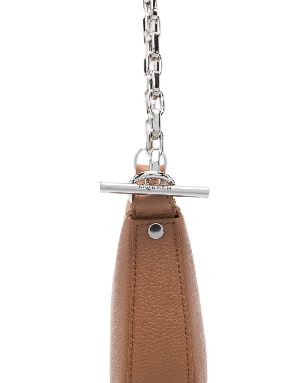 Alexander Mcqueen Mini T-bar Chain-strap Shoulder Bag In Brown