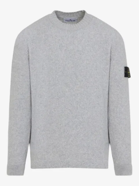 Stone Island suéter tejido de canalé con cuello redondo