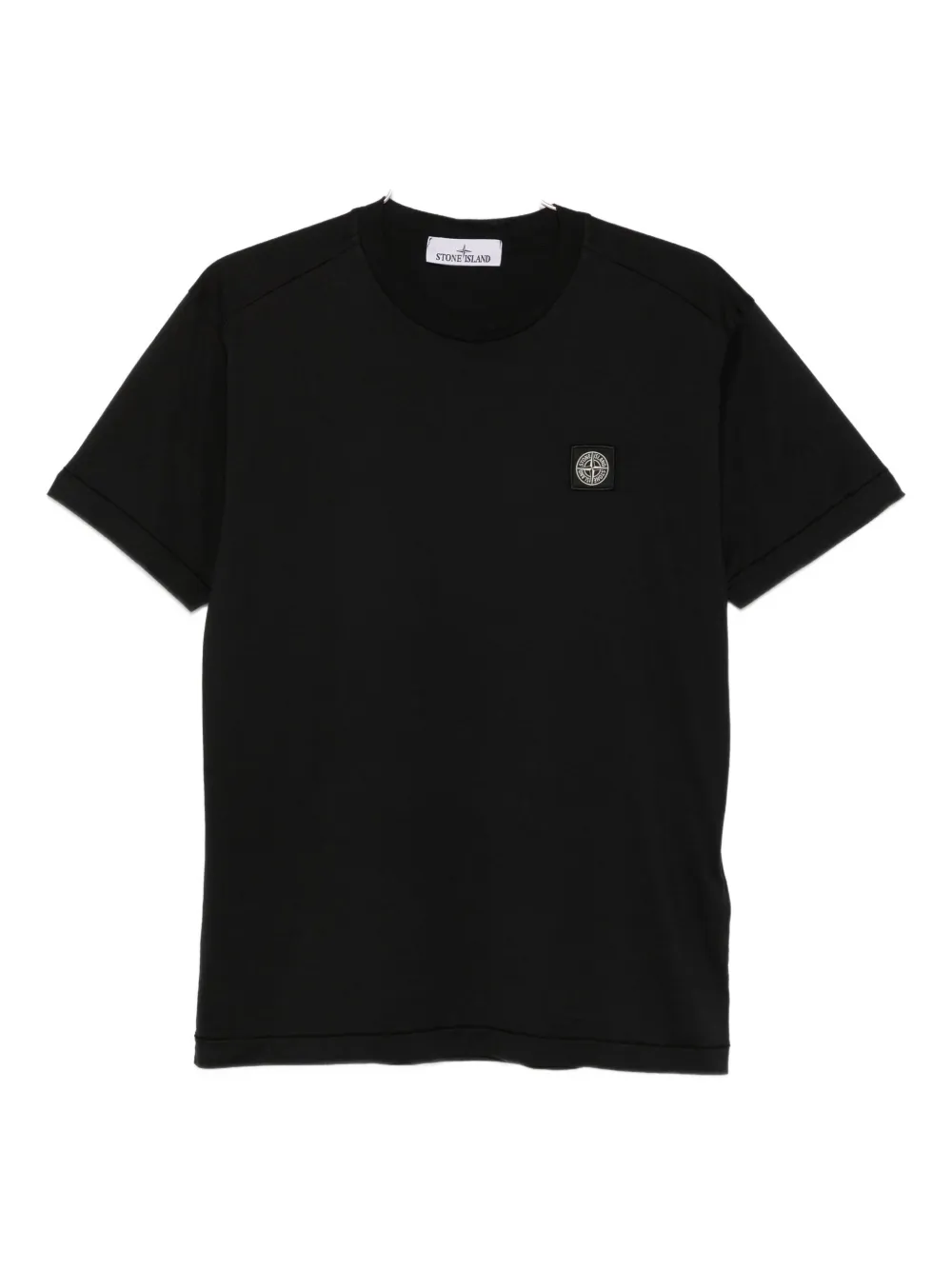Stone Island logo-patch cotton t-shirt Zwart