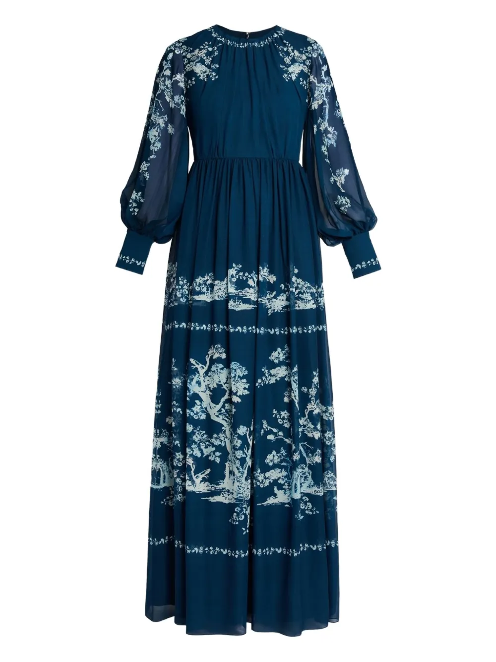ERDEM プリント イブニングドレス - ブルー ERDEM プリント イブニングドレス - ブルー