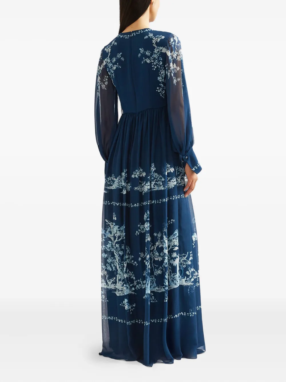 ERDEM Avondjurk met lange mouwen Blauw