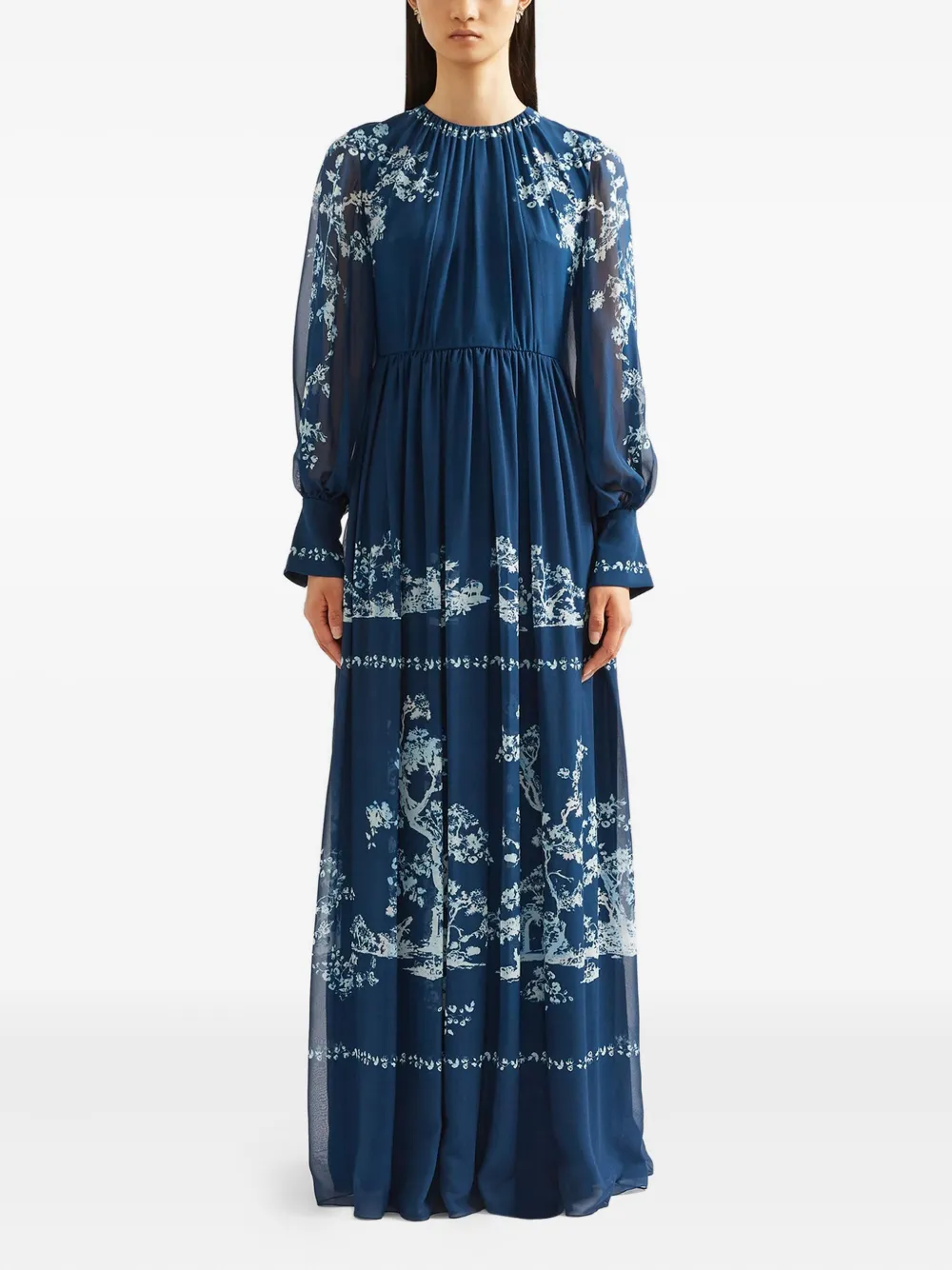 ERDEM Avondjurk met lange mouwen Blauw
