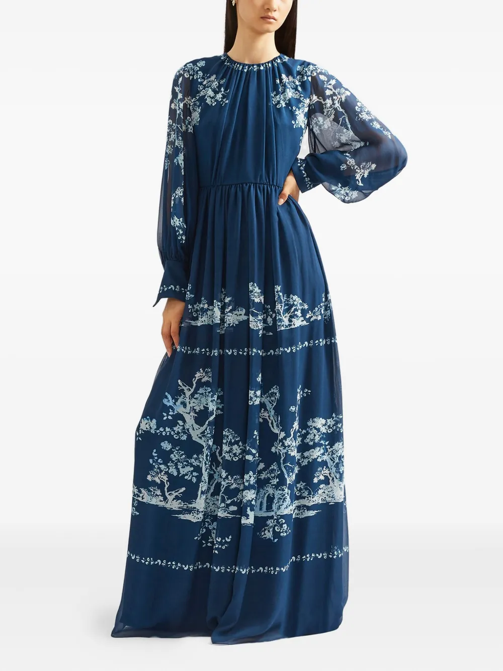 ERDEM Avondjurk met lange mouwen Blauw