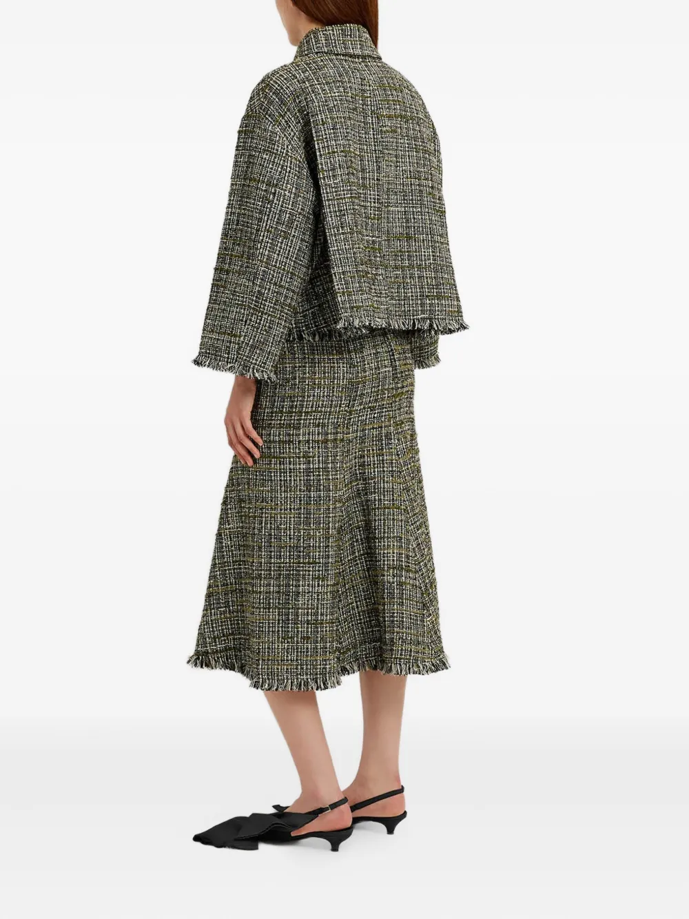 ERDEM Tweed midi-kokerrok Groen
