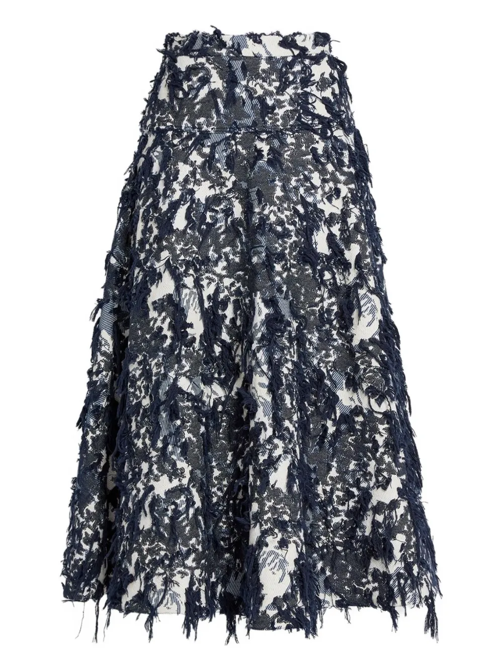 ERDEM Midi-rok met franje Blauw