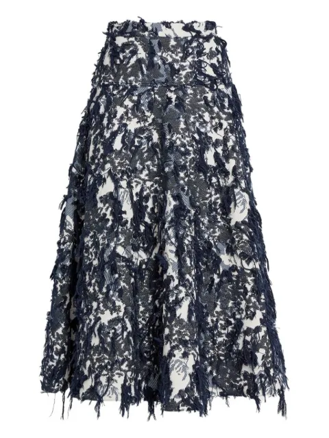 ERDEM midi frayed floral skirt