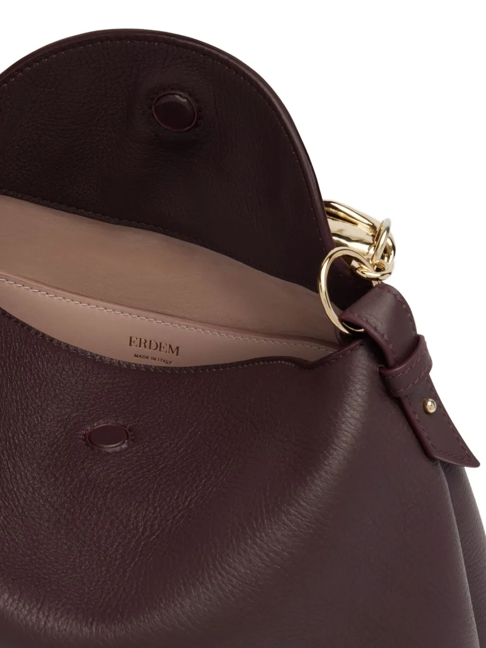 ERDEM Midi Bloom leren shopper met handvat Bruin