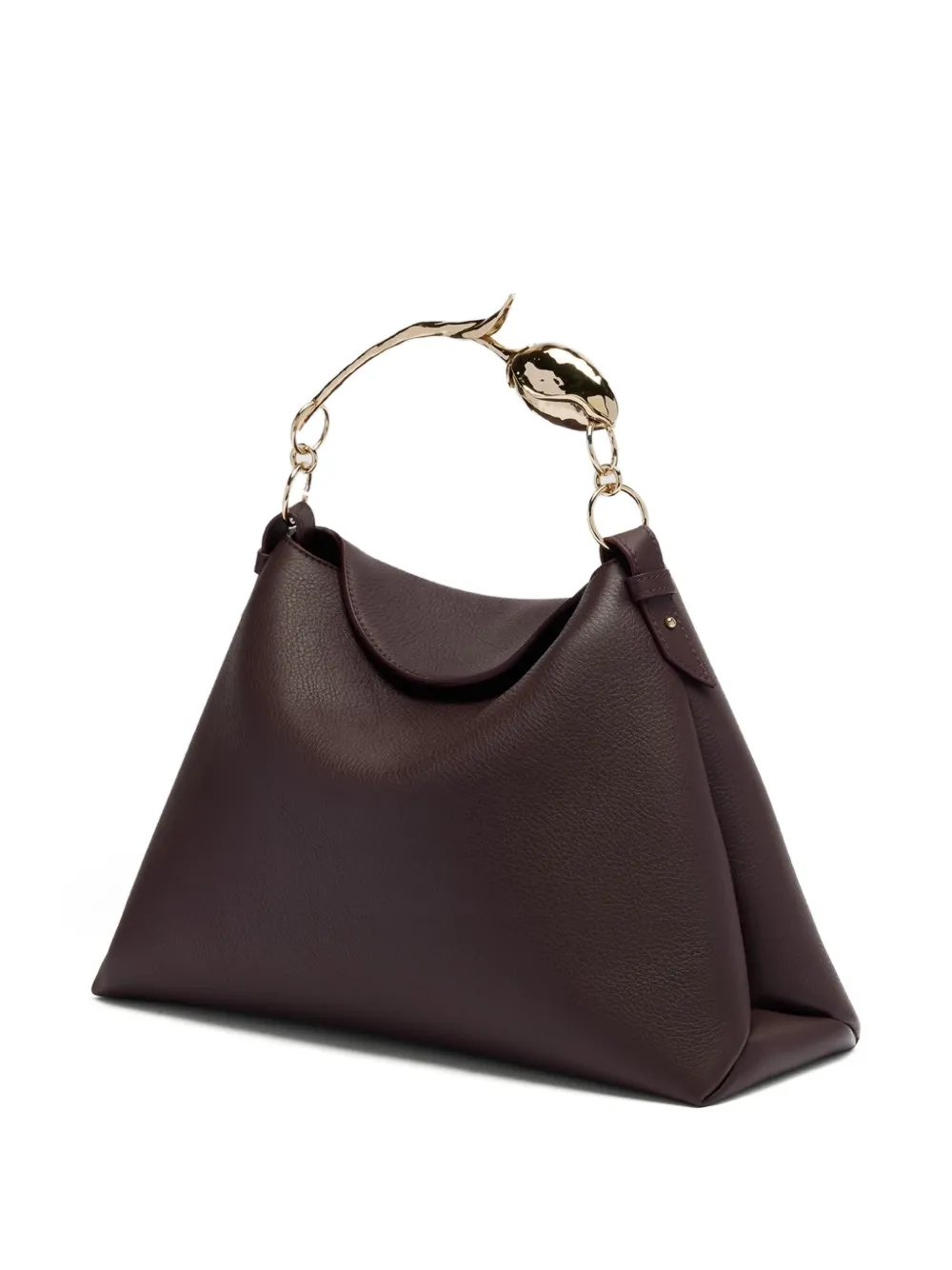 ERDEM Midi Bloom leren shopper met handvat Bruin