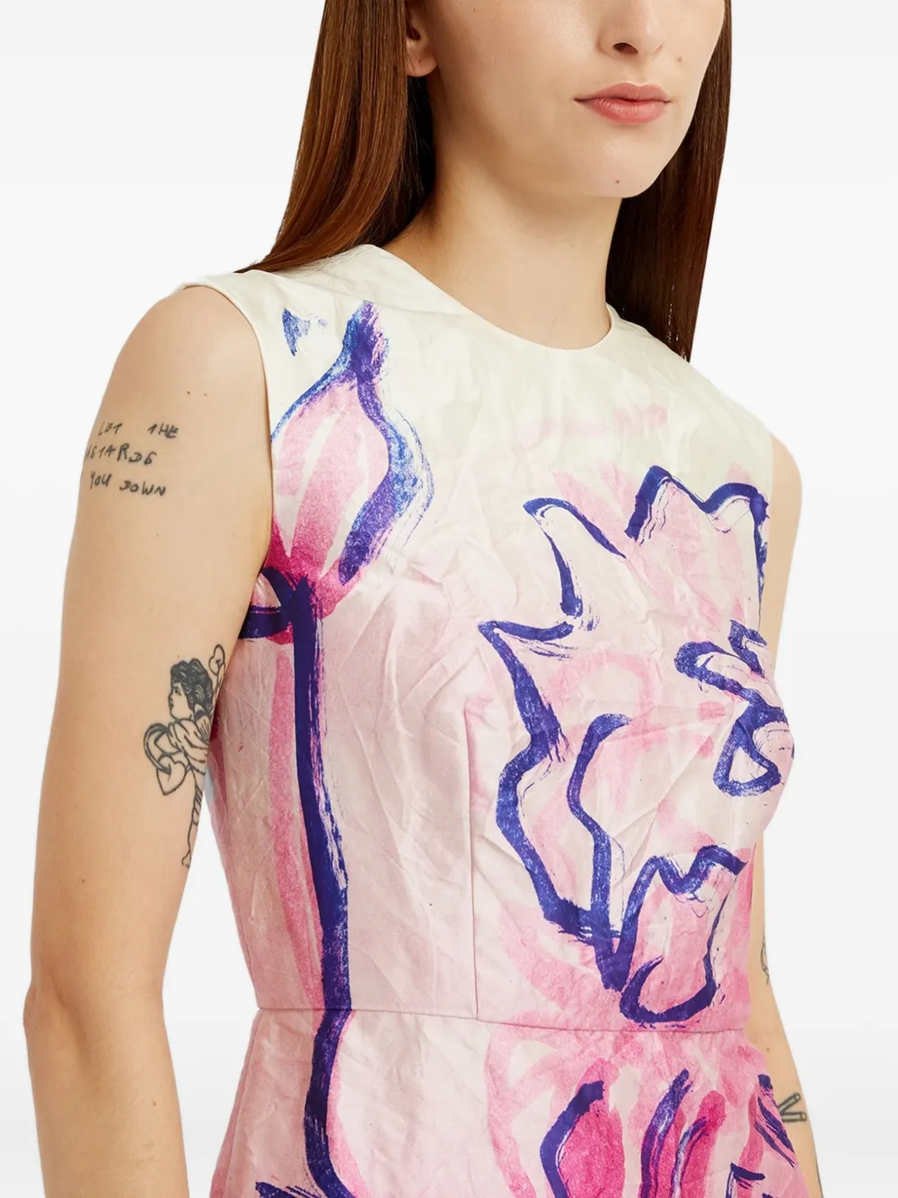 ERDEM Midi-jurk met bloemenprint Roze