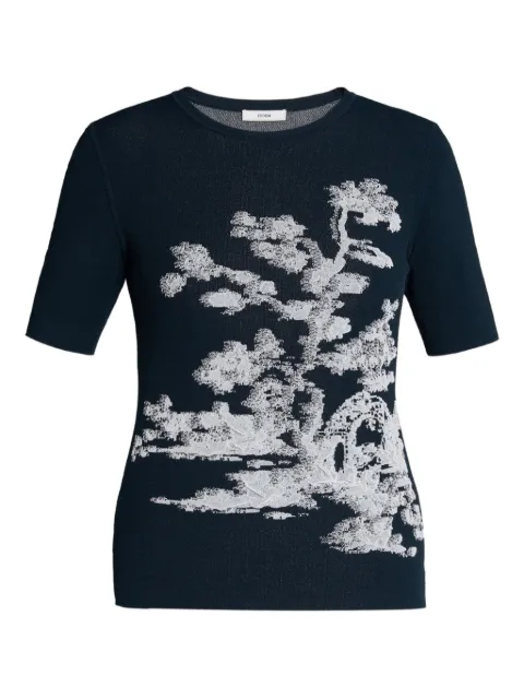 ERDEM jacquard short-sleeve top