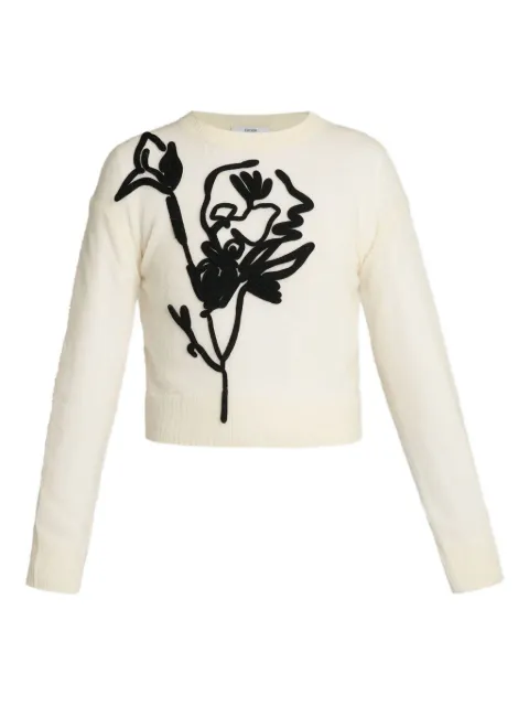 ERDEM floral-motif crew-neck sweater