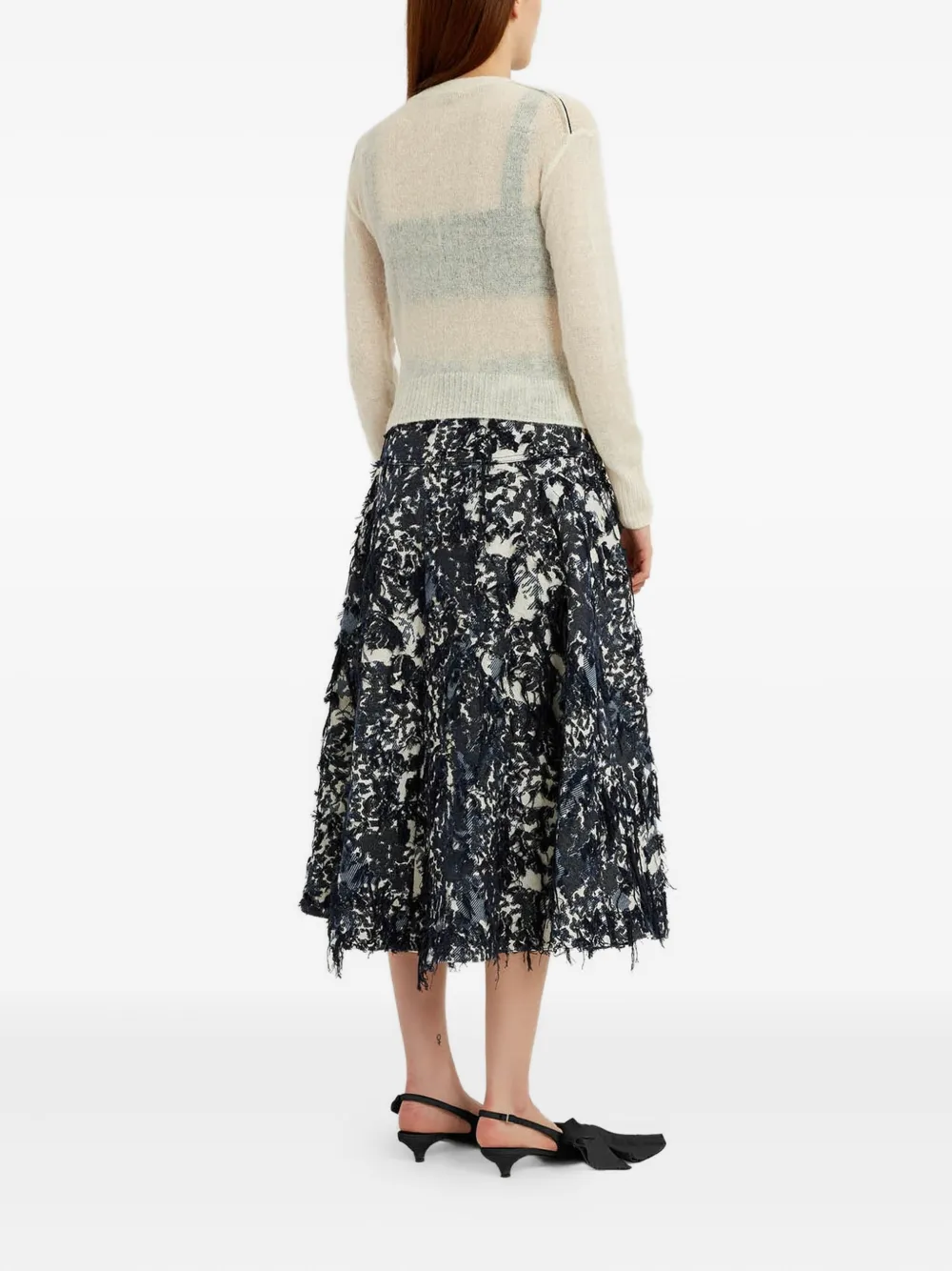 ERDEM Trui met bloemenpatroon en ronde hals Wit