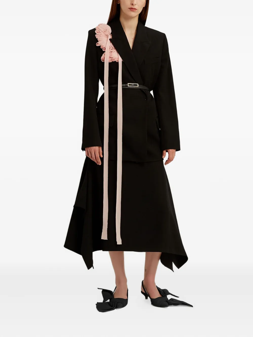 ERDEM rose-embellished belted blazer | Blazers | Image 2