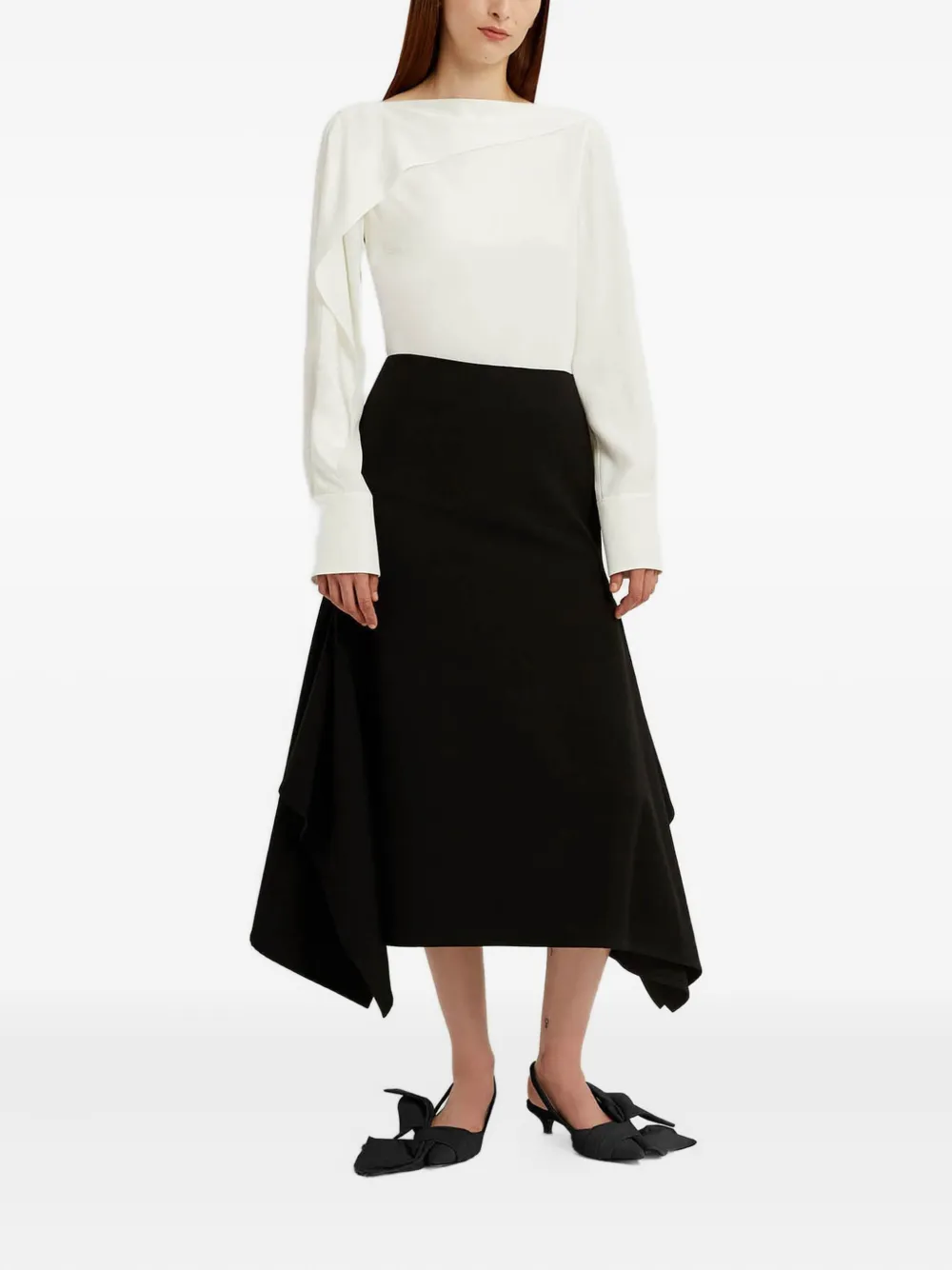 ERDEM Midi-rok met ruches Zwart