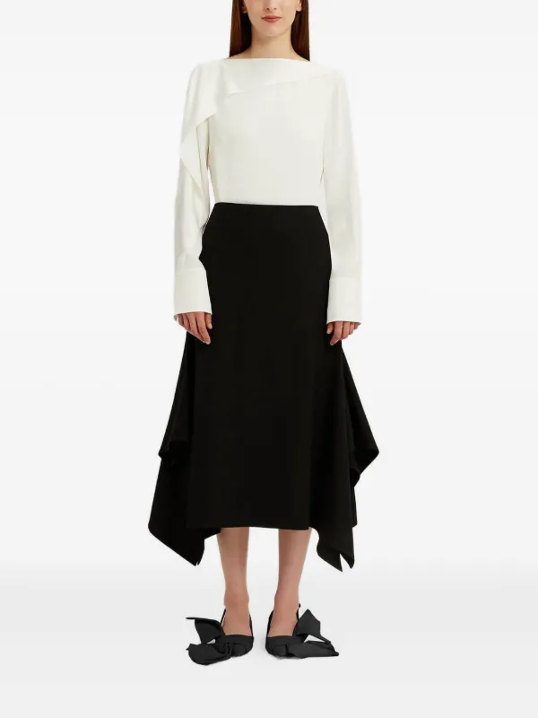 ERDEM ラッフル スカート | ブラック | FARFETCH JP