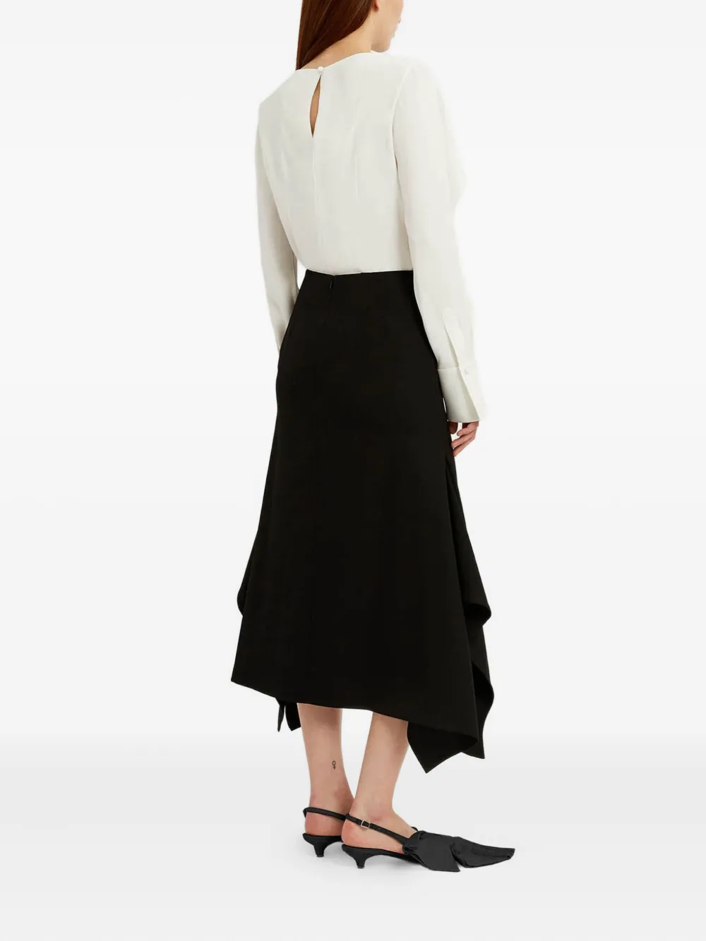  Erdem Ruffled Midi Skirt - Black 