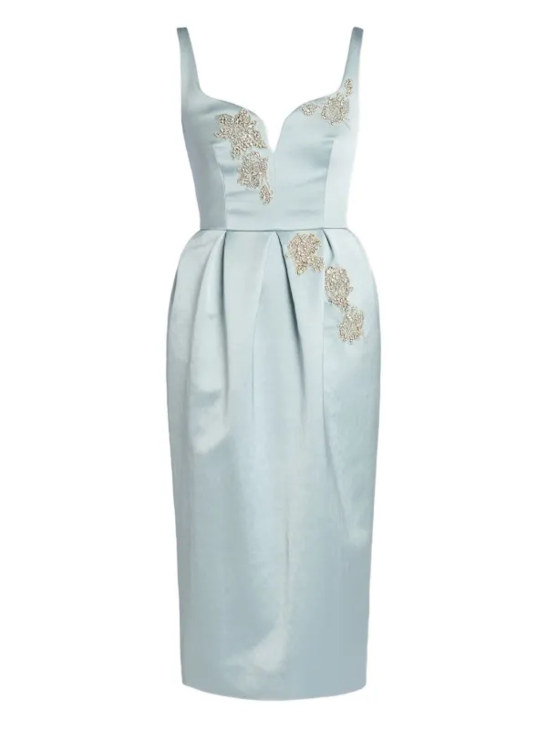 Erdem Embellished Midi Dress in Blue