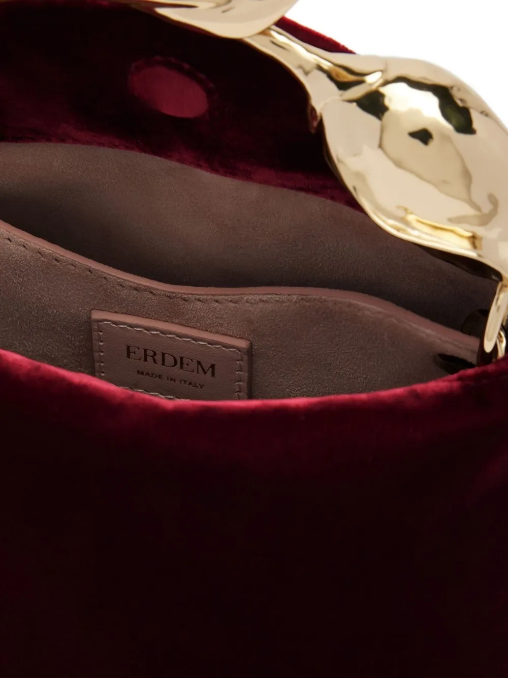ERDEM Bloom kleine fluwelen tas Rood