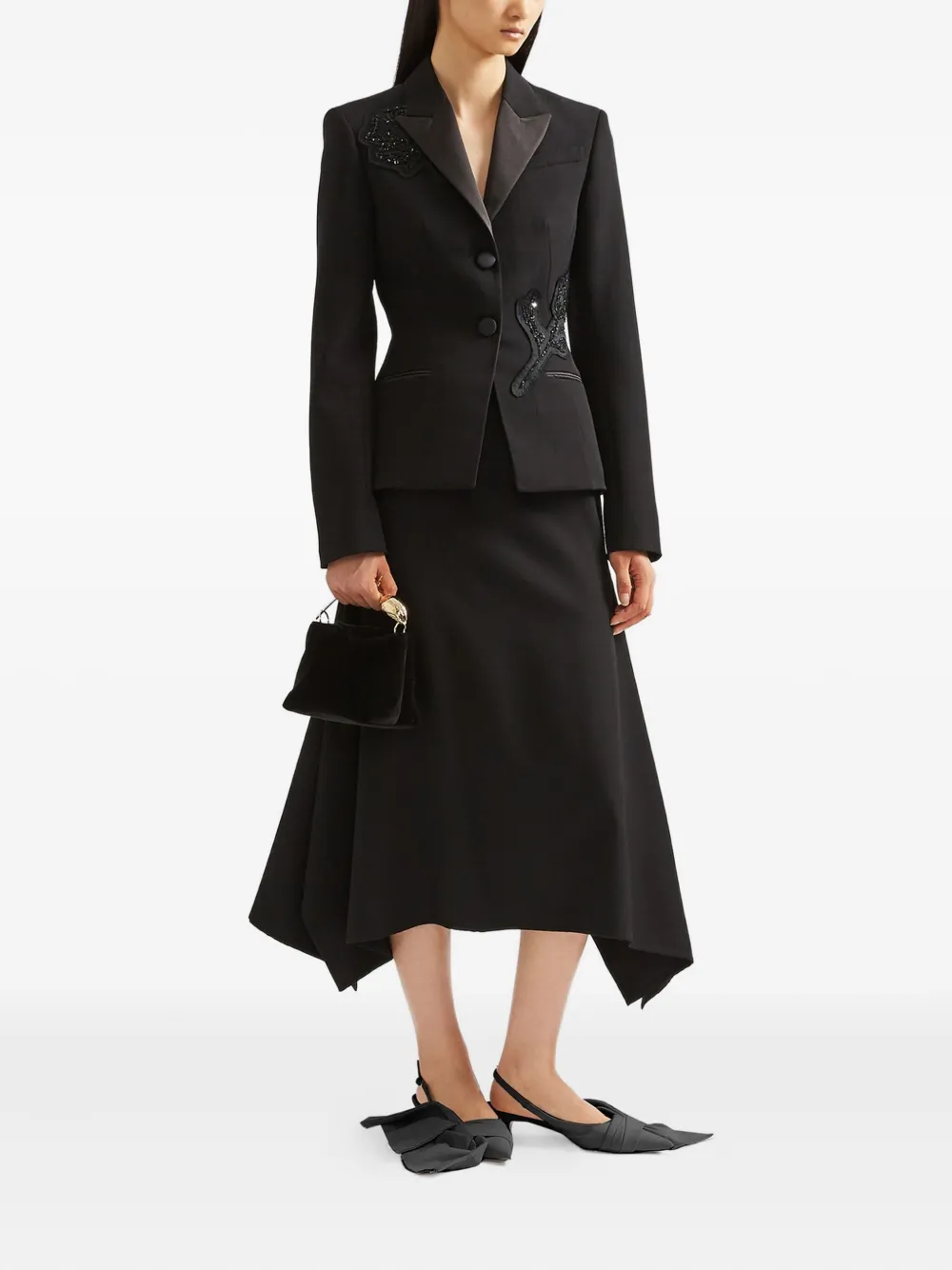  Erdem Single-breasted Embellished Blazer - Black 