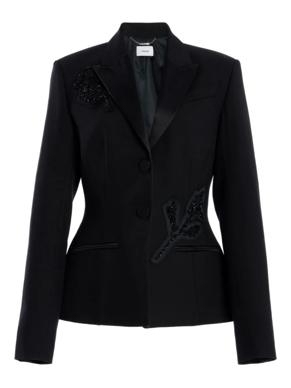 ERDEM Blazer monopetto con decorazione - Nero