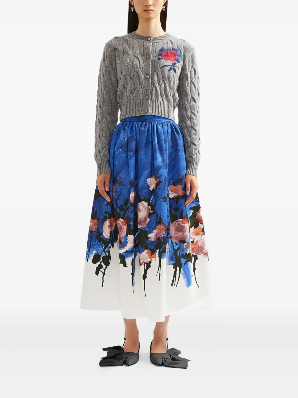 ERDEM Kabelgebreid vest Grijs