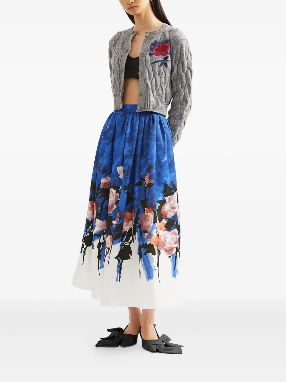 ERDEM Kabelgebreid vest Grijs