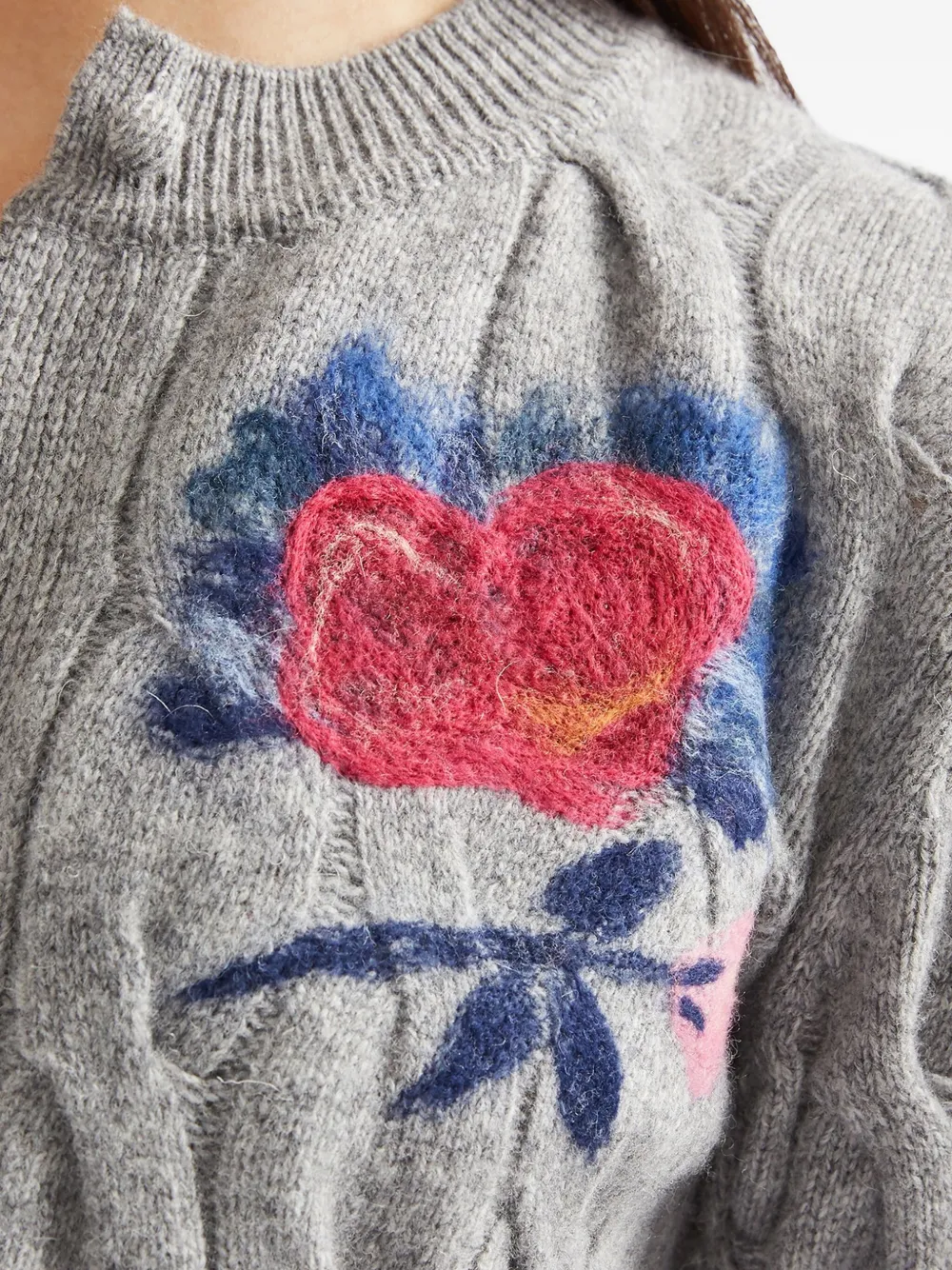 ERDEM Kabelgebreid vest Grijs