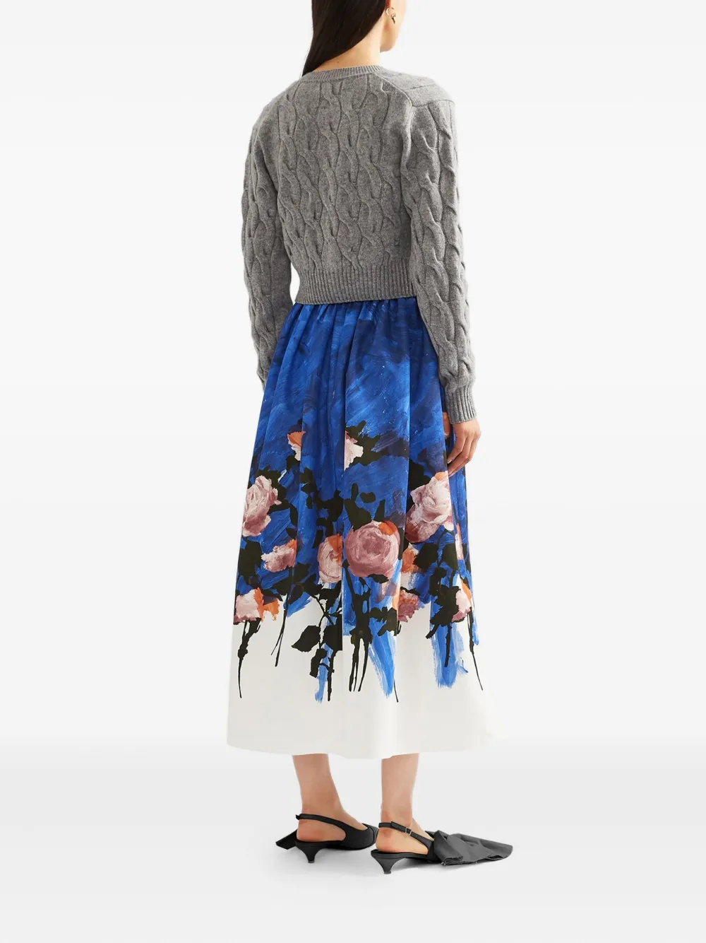 ERDEM Kabelgebreid vest Grijs