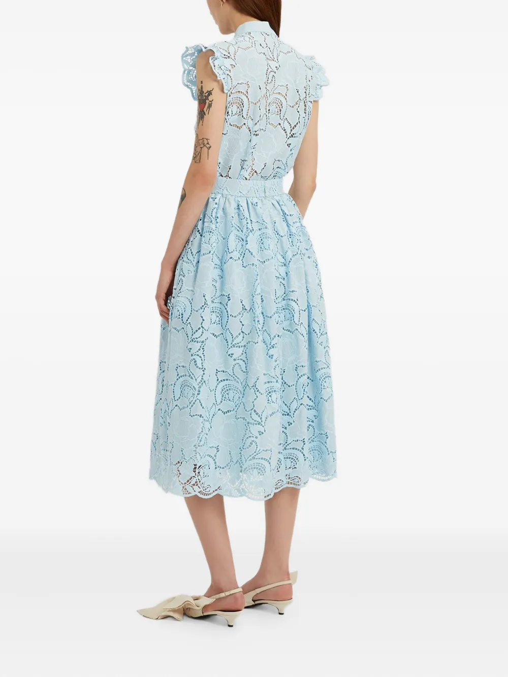 ERDEM Midi-rok met bloemenkant Blauw