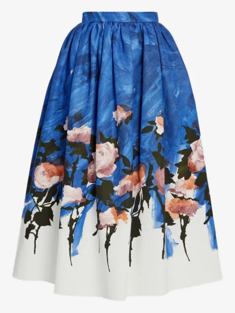 ERDEM floral gathered midi skirt