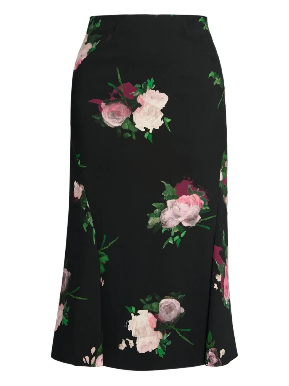 ERDEM Midirock mit Blumen-Print - Schwarz