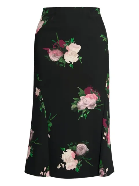 ERDEM falda midi con estampado floral