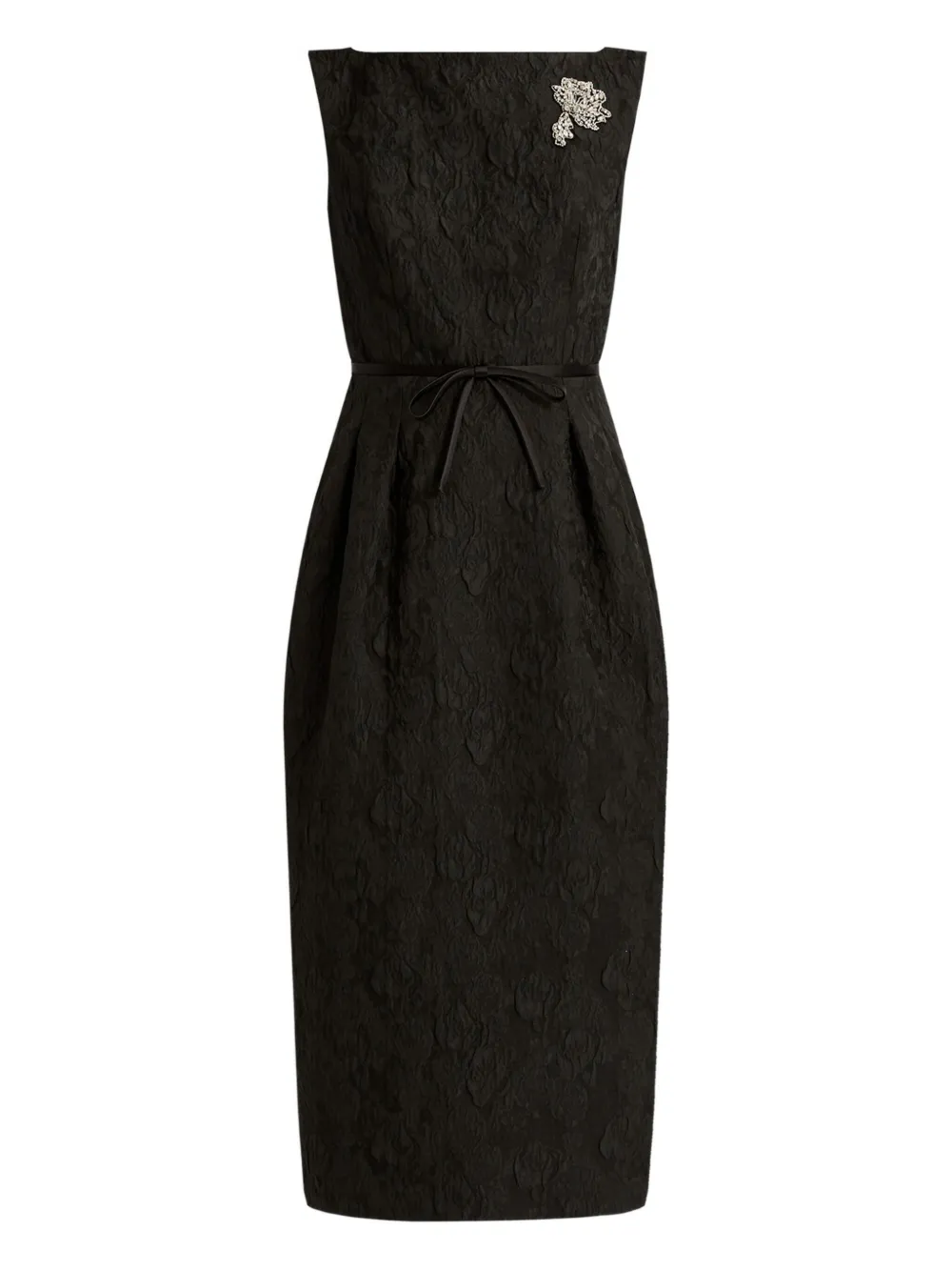 ERDEM Abito smanicato con cintura - Nero