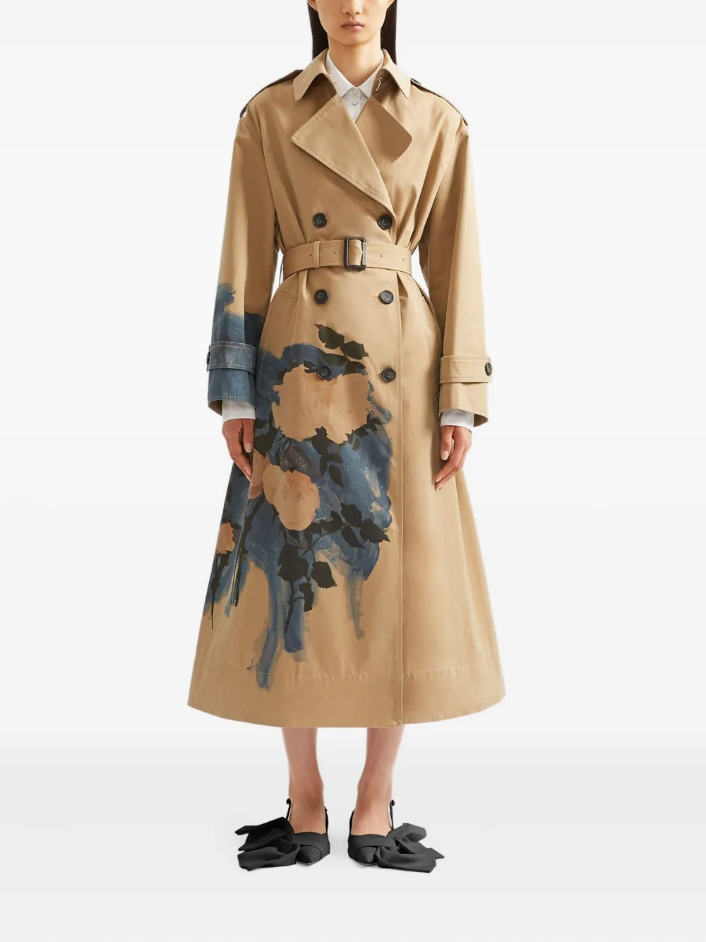 ERDEM floral-print belted trench coat | Gabardinas y chubasqueros | Image 2