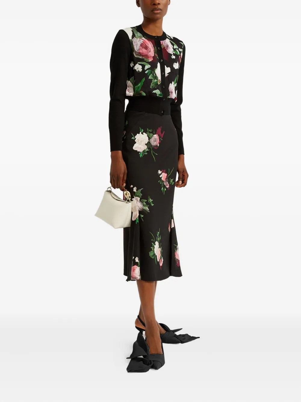 ERDEM Vest met bloemenprint Zwart