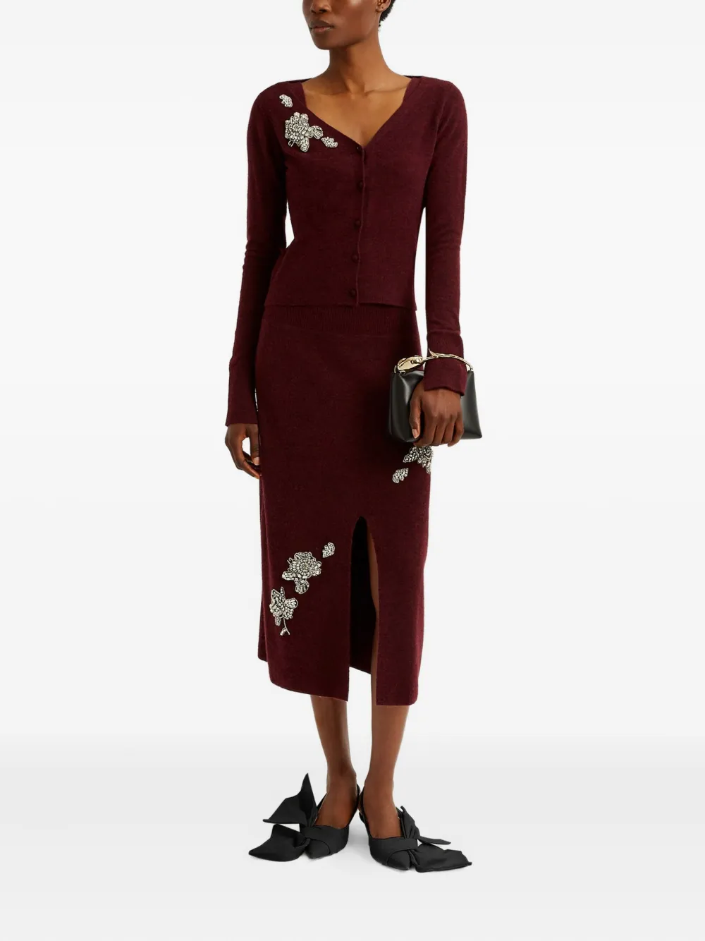 ERDEM cropped cardigan Rood