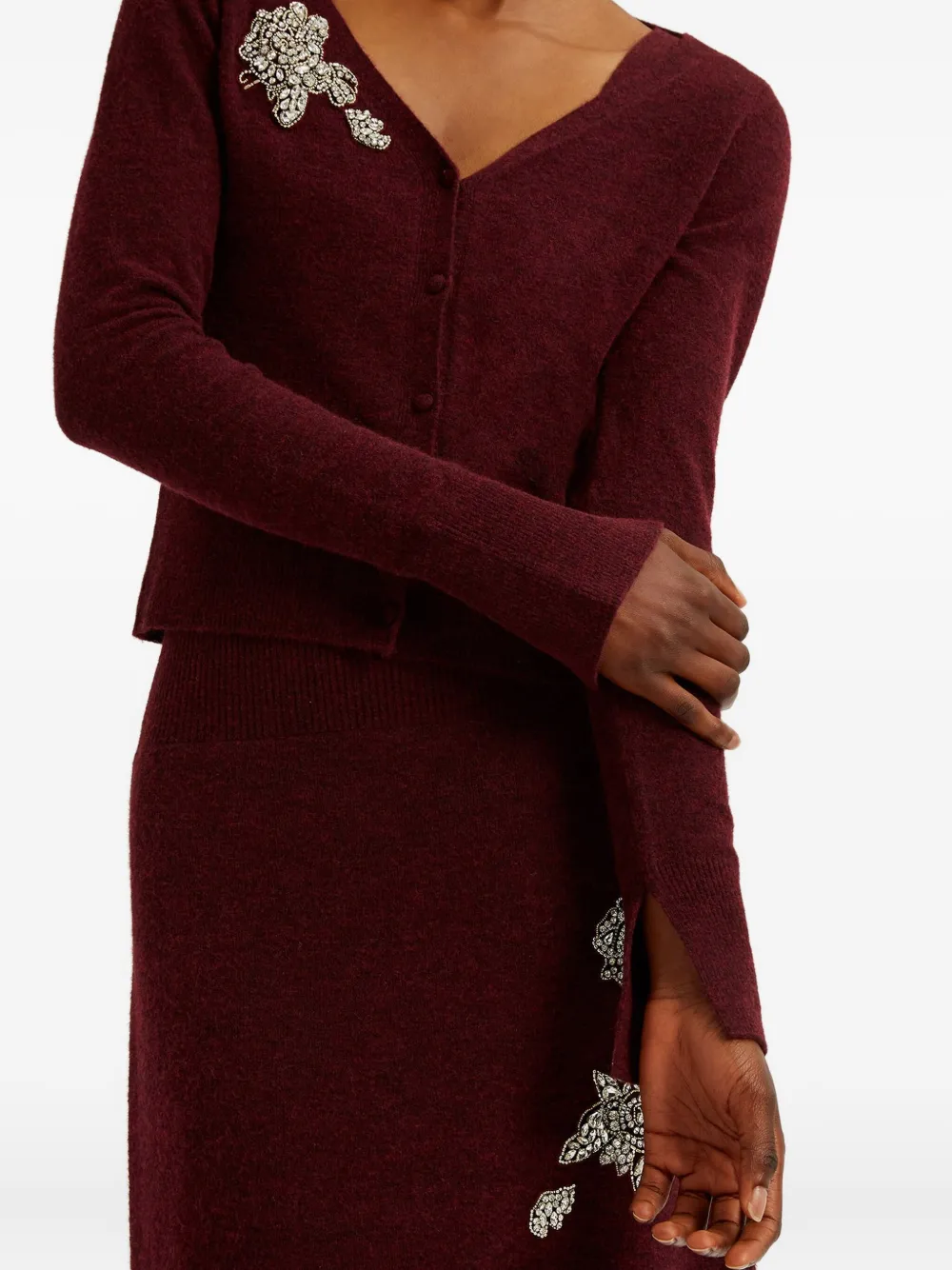 ERDEM cropped cardigan Rood