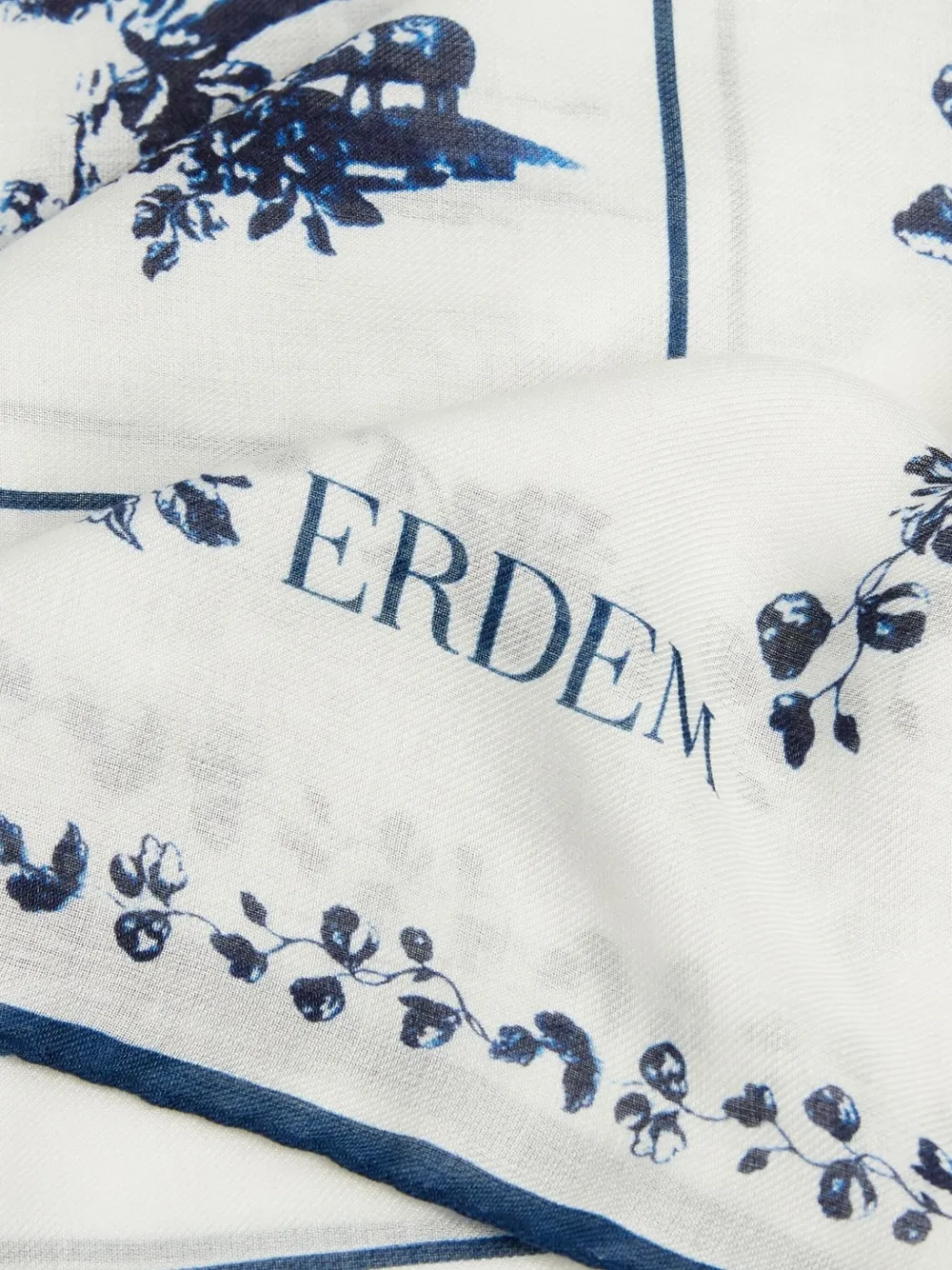 ERDEM floral-tree print scarf Wit