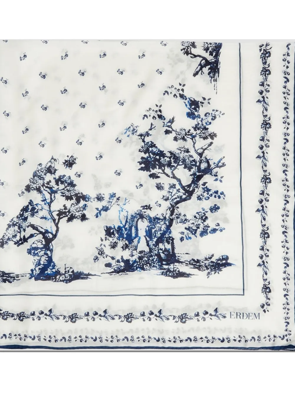 ERDEM Sjaal met bloemenprint Wit