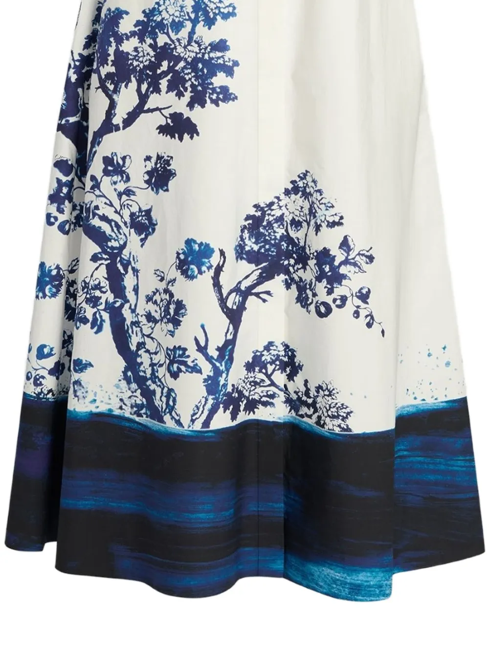 ERDEM Midi-jurk met bloemenprint en korte mouwen Wit