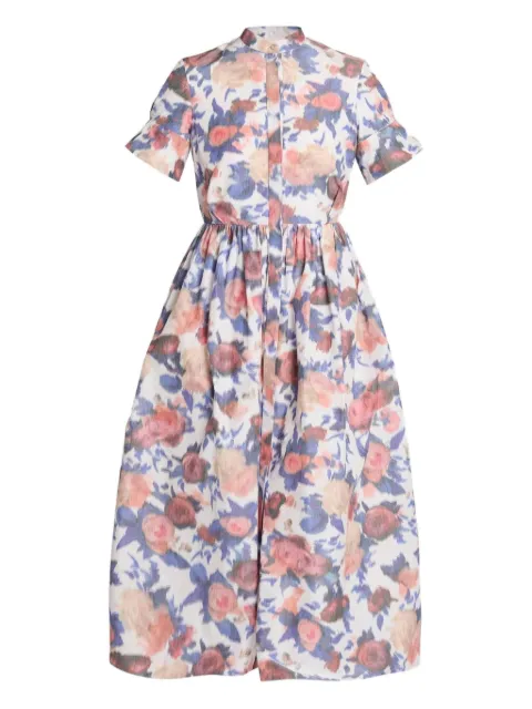 ERDEM vestido midi con estampado floral
