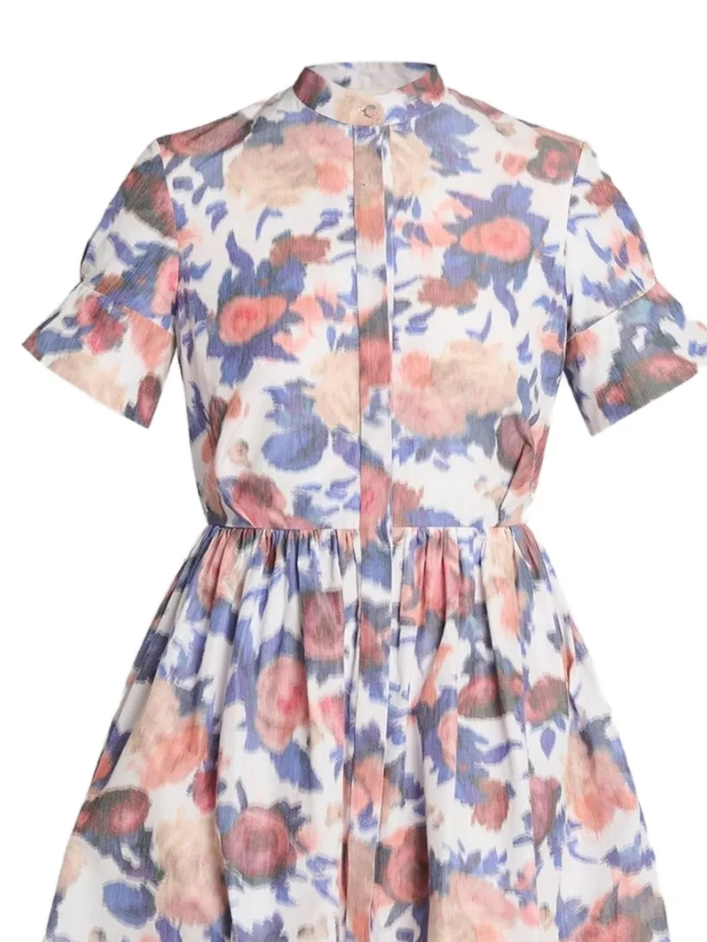 ERDEM Midi-jurk met bloemenprint Blauw