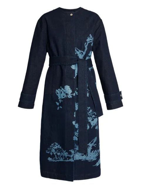 ERDEM abrigo con cinturón y estampado floral