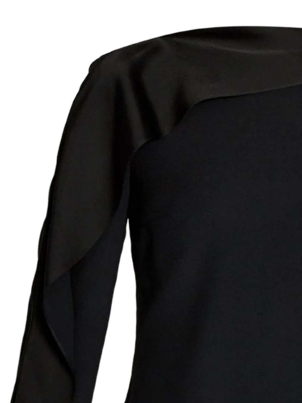  Erdem Satin-paneled Long-sleeve Top - Black 
