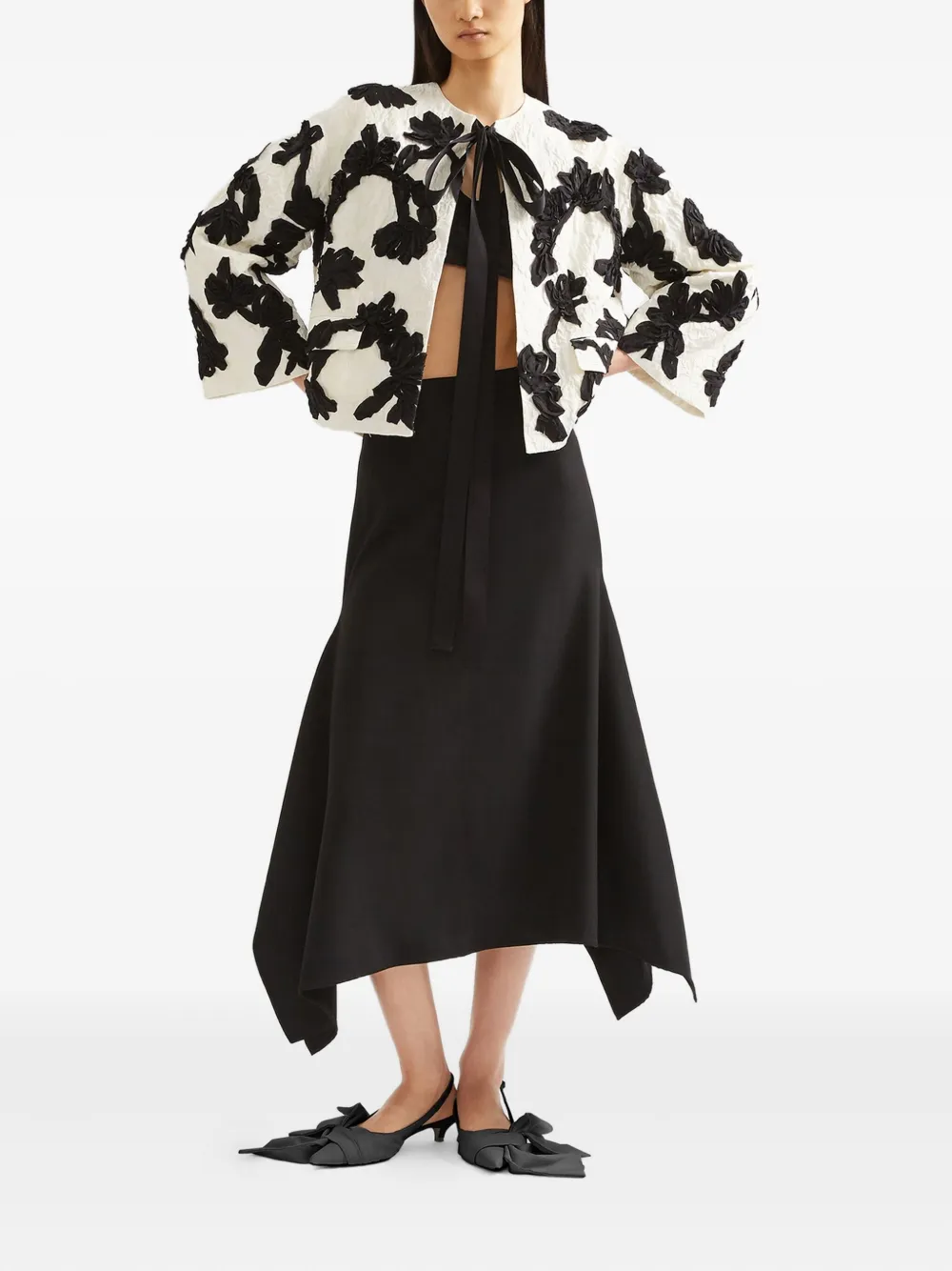  Erdem Floral-embroidered Jacket - Neutrals 