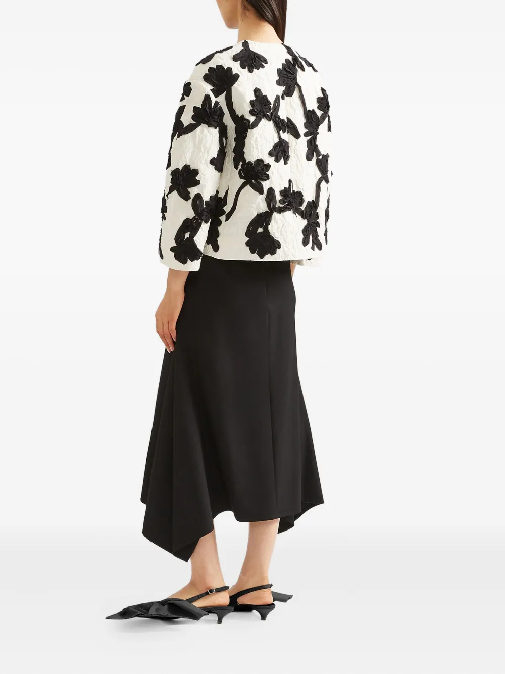  Erdem Floral-embroidered Jacket - Neutrals 