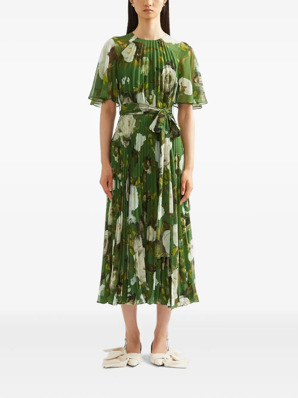 ERDEM Midi-jurk met bloemenprint - Groen